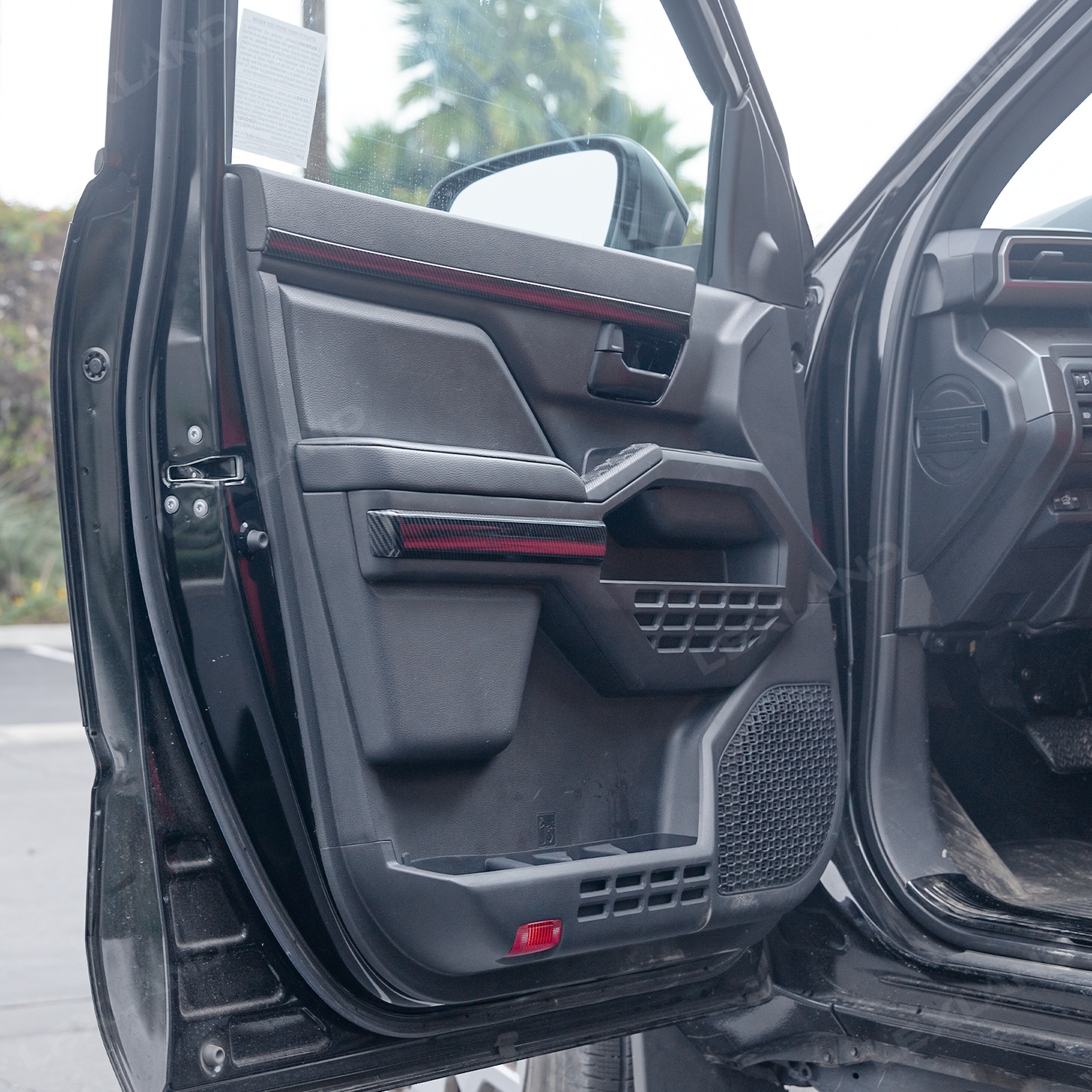 Tacoma Door Panel Strips ABS Carbon Fiber Style Interior Decor Cover Trim for Toyota