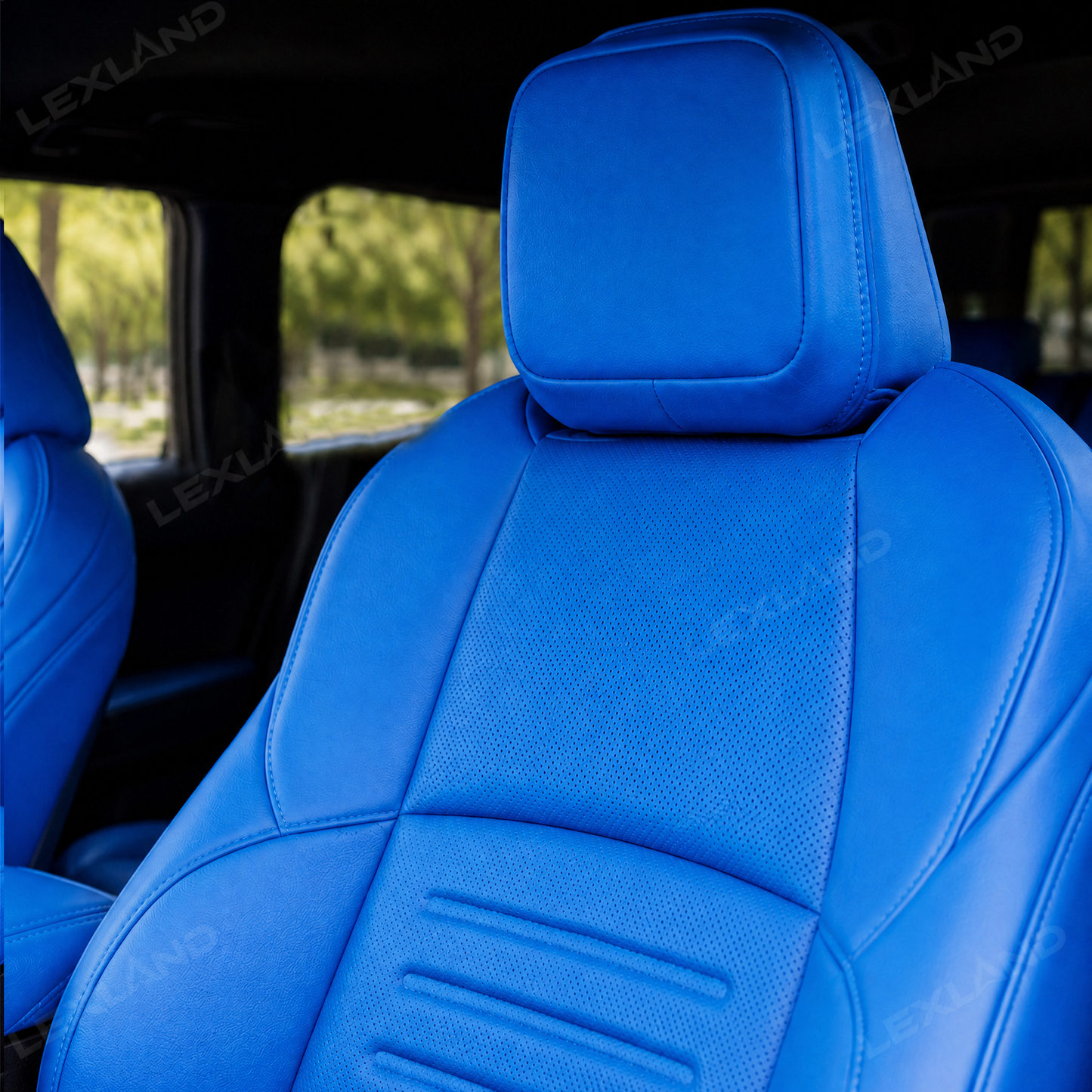 Tacoma /4Runner Seat Covers Blue Embossed Seat Protector with TRD Style Premium Interior Protection