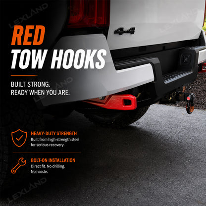 Tacoma Rear Tow Hooks Red Rear Recovery Points 2.0  for Toyota