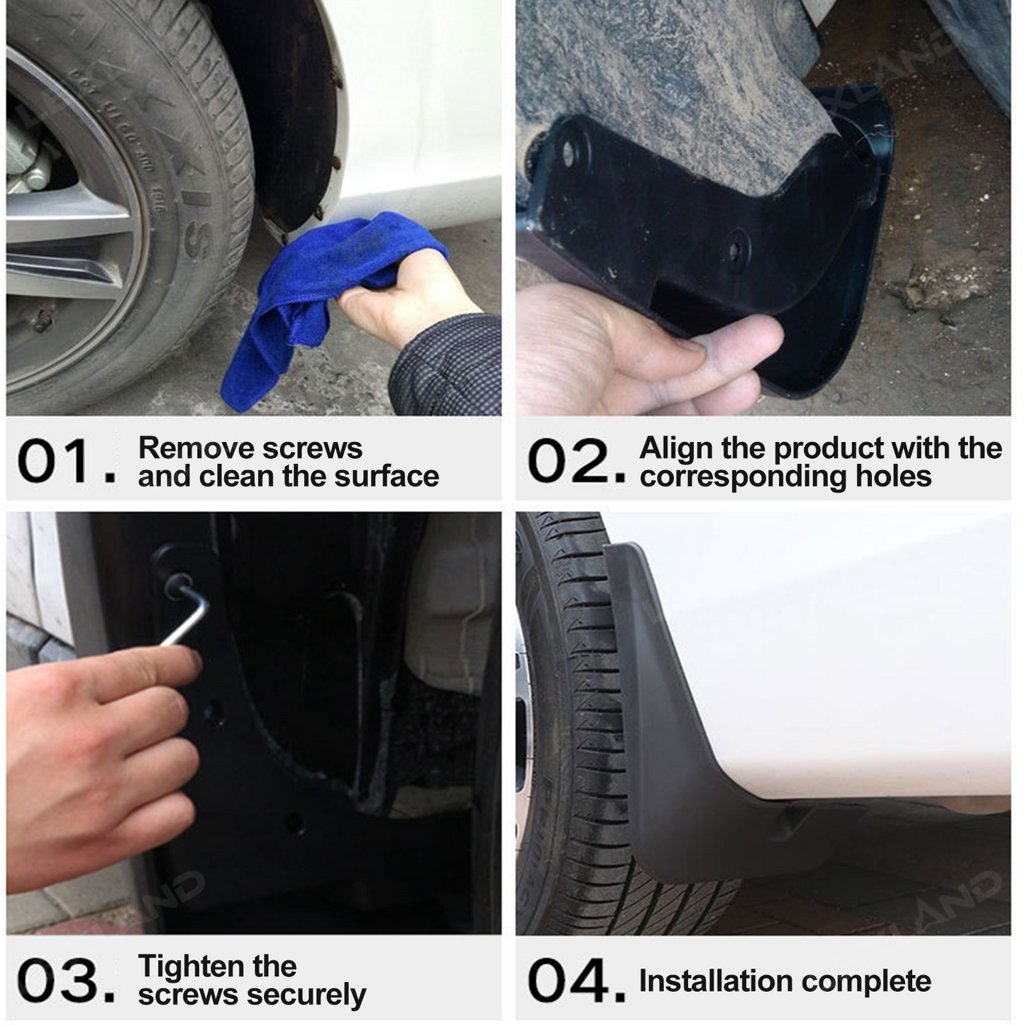 4Runner Mud Flaps Front and Rear Mudguards No Drilling Splash Guards for Toyota