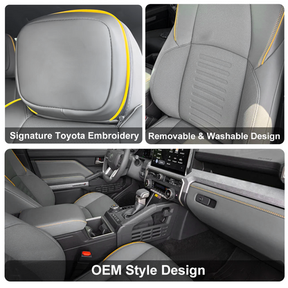 4Runner Seat Covers Embossed Nappa Leather Seat Protector Set with TRD Pro Style for Toyota