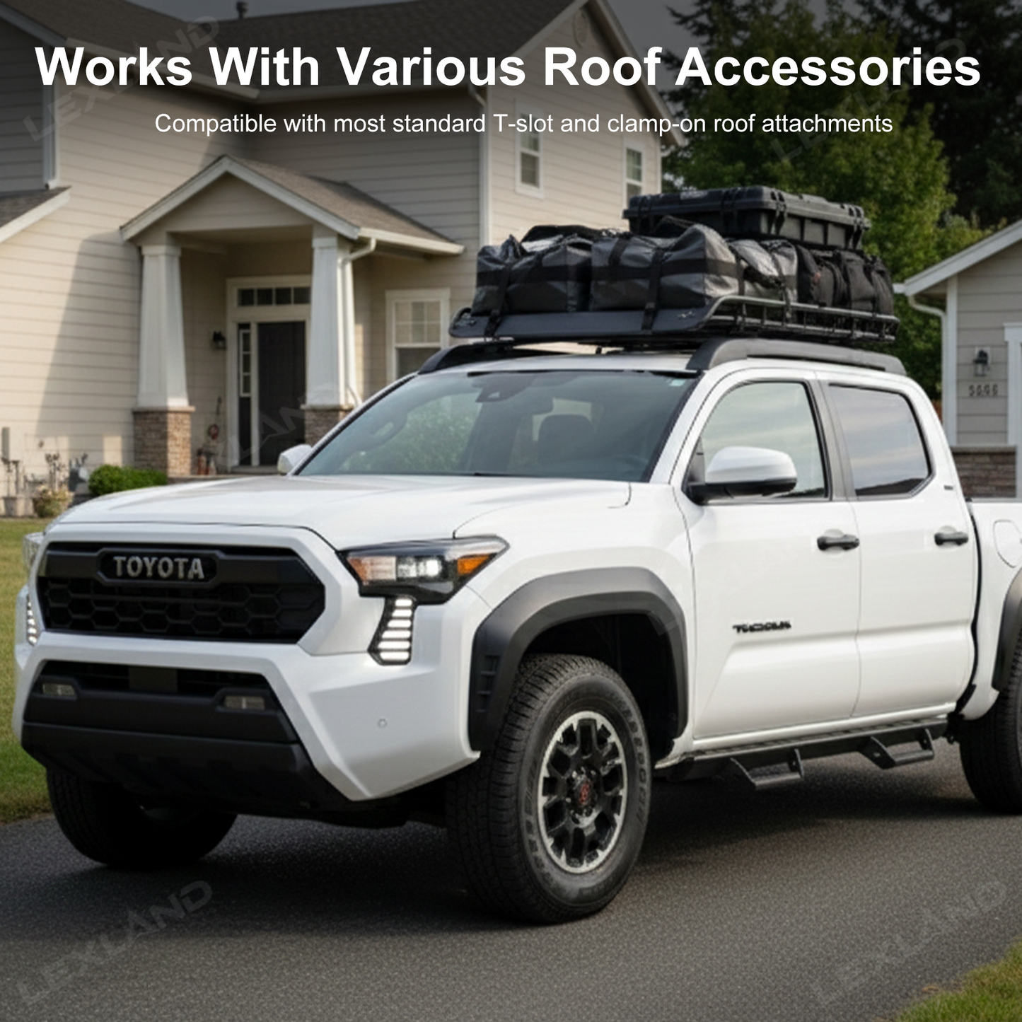 Tacoma Roof Rack Cross Bars Adjustable Crossbar Kit Rooftop Cargo Carrier Bars for Toyota