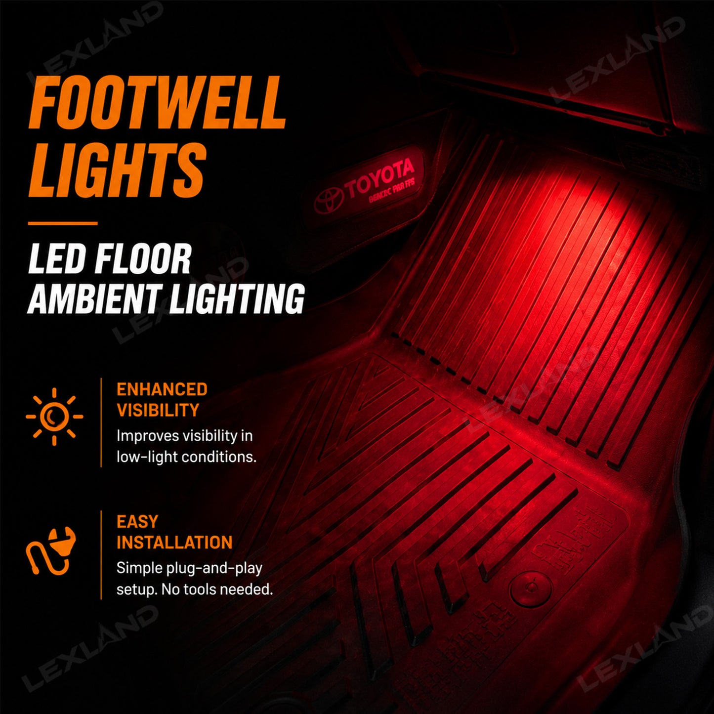 4Runner/Tacoma Footwell Lights LED Floor Foot Ambient Lighting for Toyota