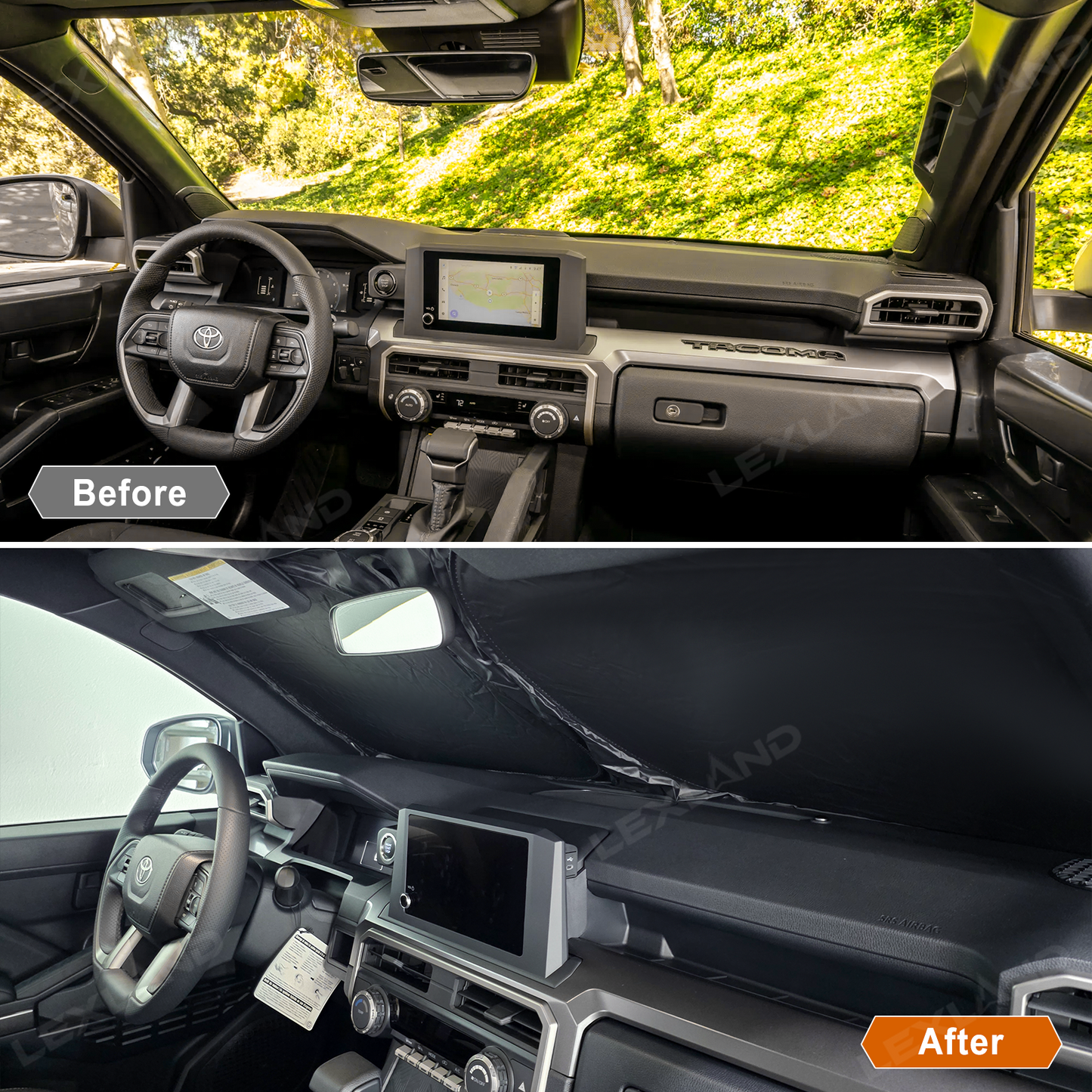 Tacoma Windshield Sun Shade Foldable Sunshade Front Window Shade for Toyota