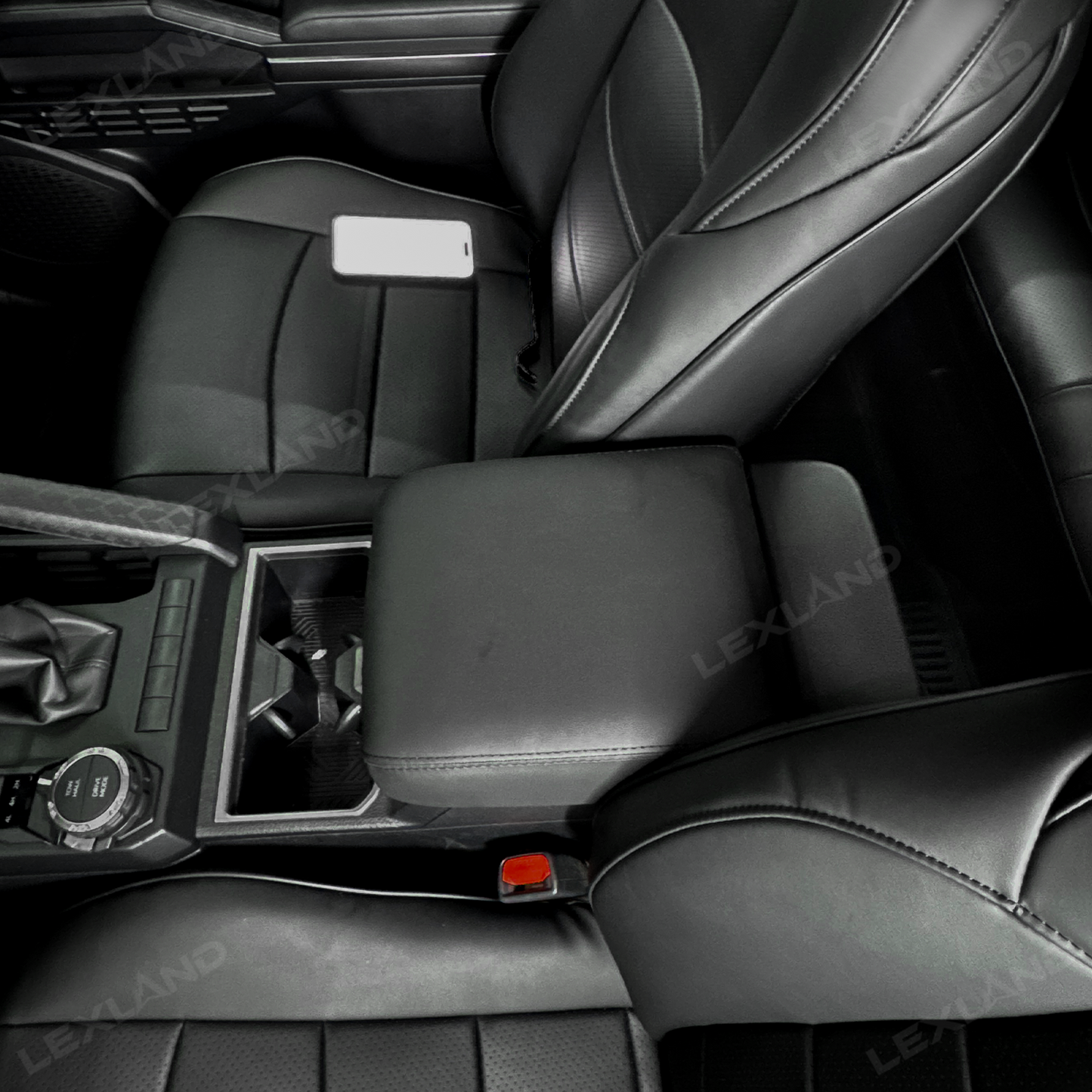 4Runner Center Console Cover Diamond-Quilted Leather Armrest Cover Interior Trim Protector