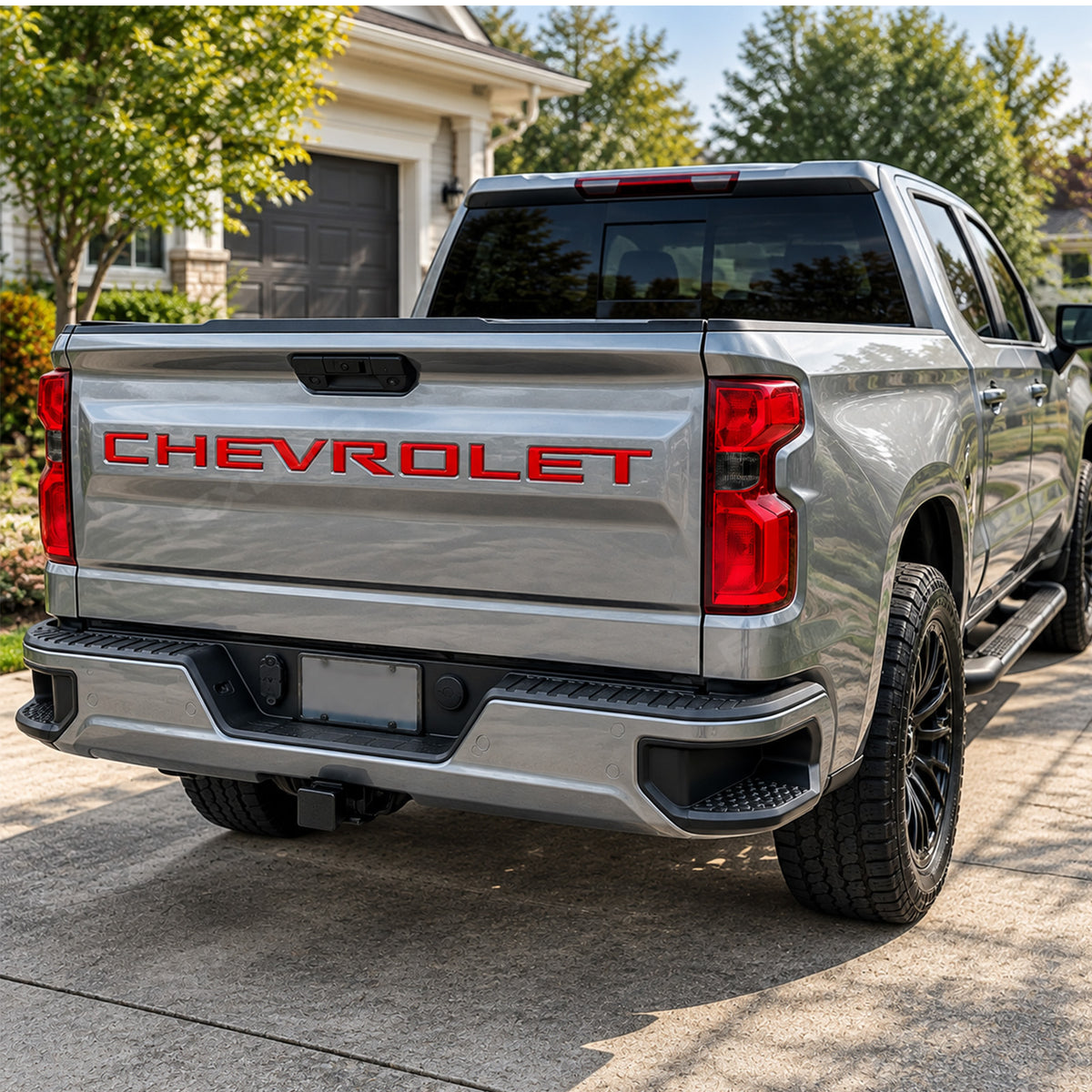 Silverado 1500 Tailgate Letters 3D Raised Tailgate Insert Overlays Rear Emblem Trim for Chevrolet