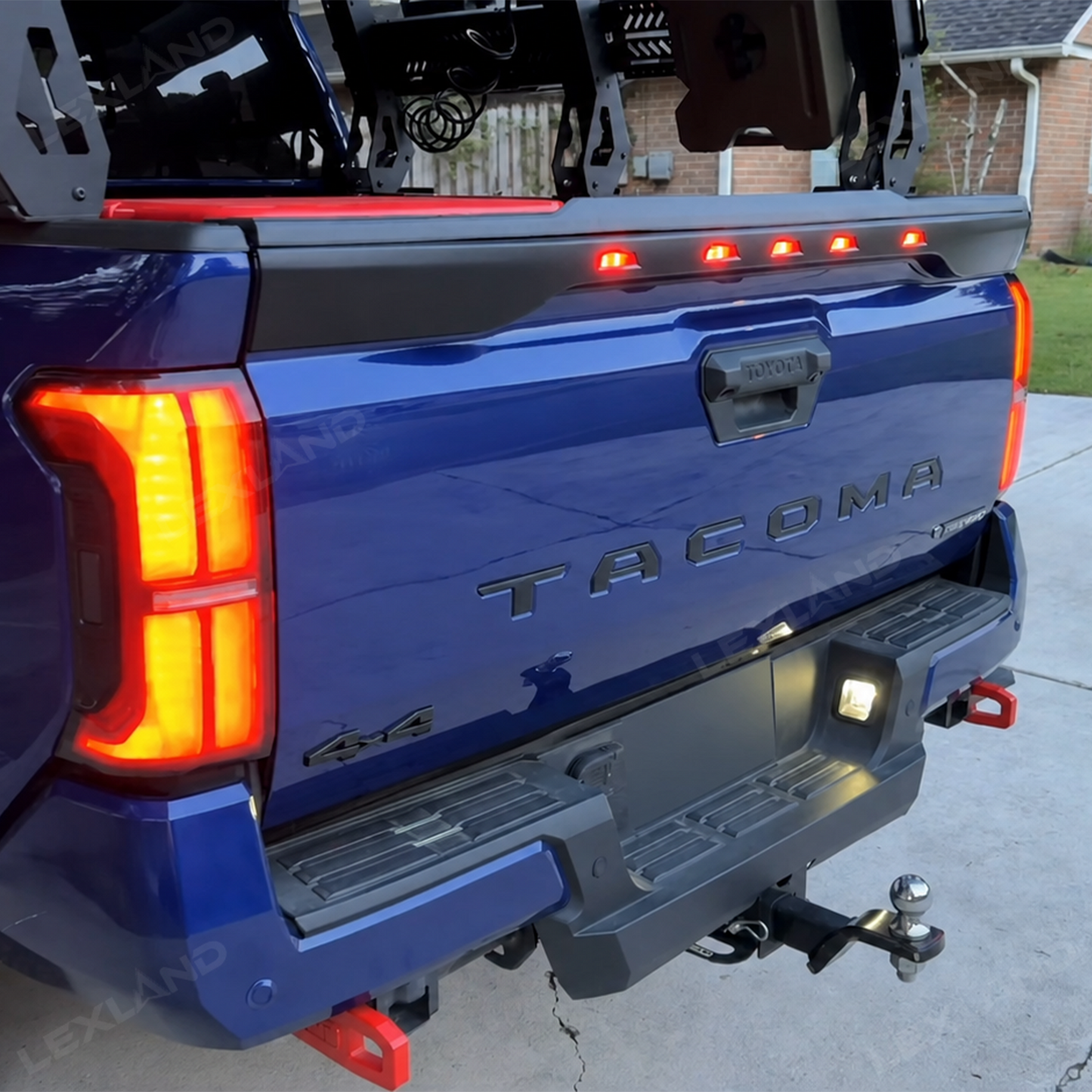 Tacoma Tailgate Protector with LED Lights Rear Tailgate Guard for Toyota