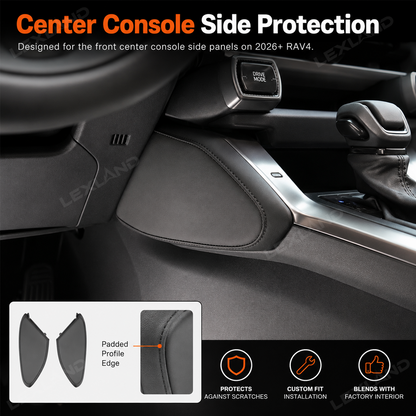 RAV4 Center Console Knee Pad Scratch-Resistant Leather Padded Cushions 2PCS for Toyota