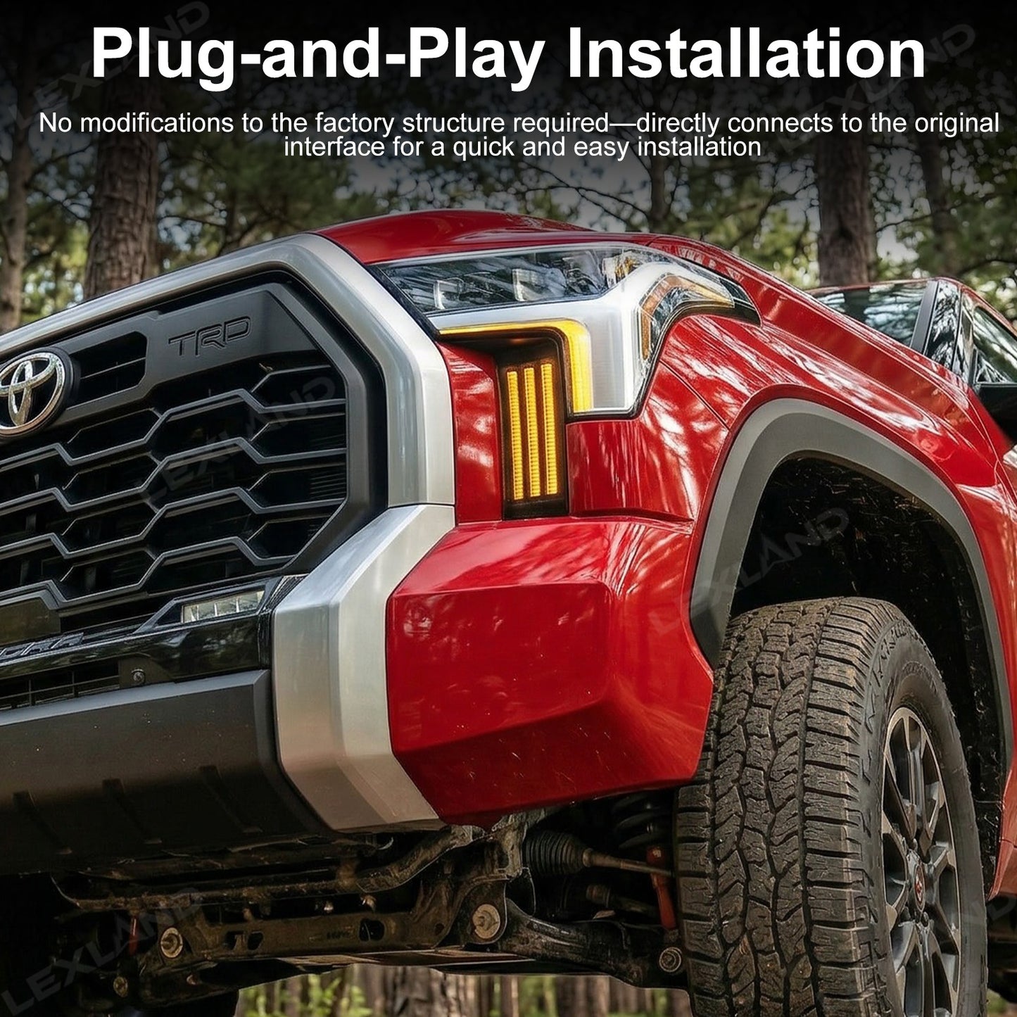 Tundra LED DRL Fog Lights Triple Fang Lights Daytime Running Lights Sequential Turn Signal Lighting Upgrade