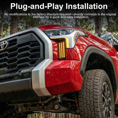 Tundra LED DRL Fog Lights Triple Fang Lights Daytime Running Lights Sequential Turn Signal Lighting Upgrade