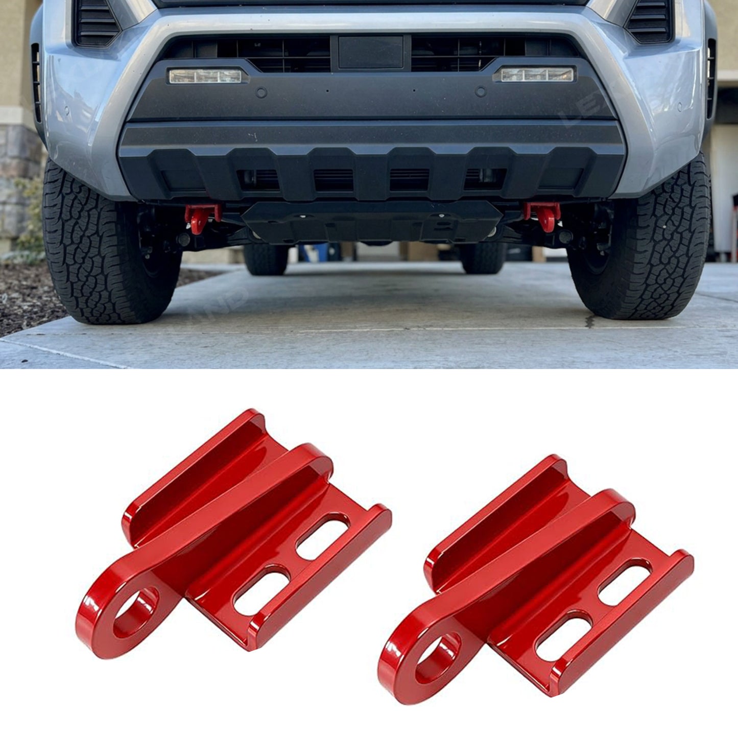 Tacoma /4Runner Front Tow Hooks Red Aluminum Recovery Points 2.0 for Toyota