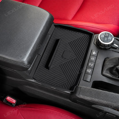 Tacoma/4Runner Center Console Cup Holder Insert TPE Drink Organizer with Lid for Toyota