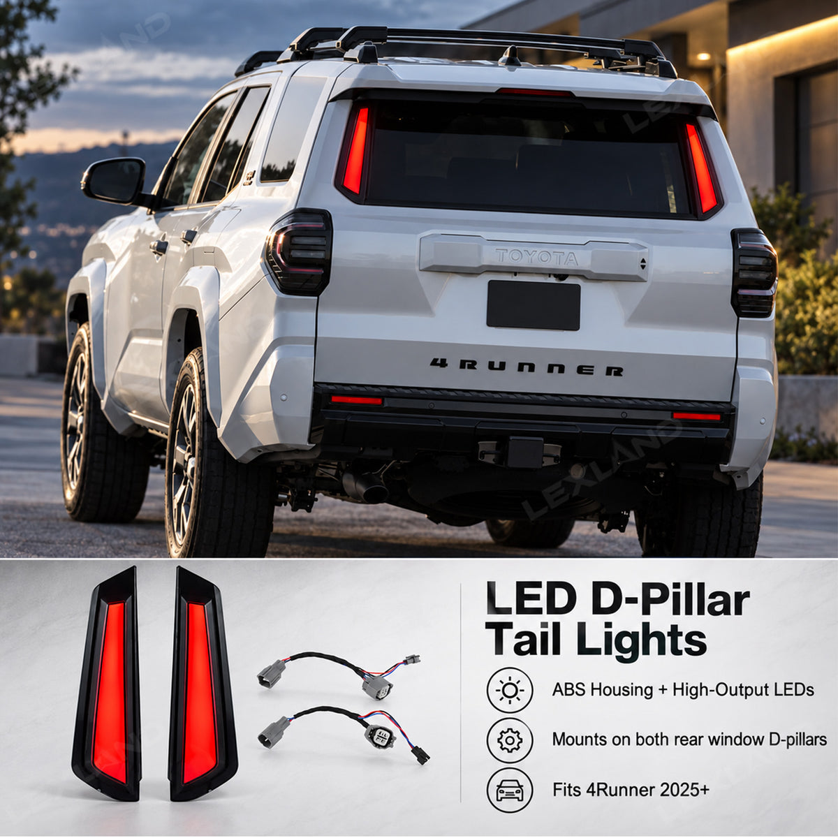 4Runner Rear Trunk Pillar Tail Light LED Brake Lamps For Toyota