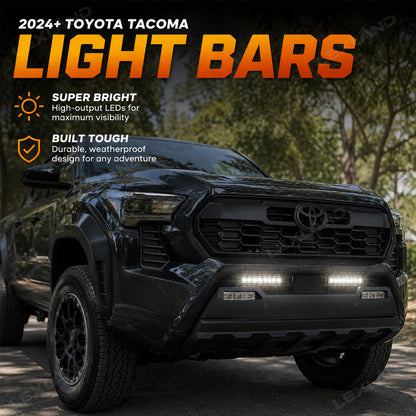 Tacoma Lower Grille Light Bar Kit Front Bumper LED Lamps 2PCS for Toyota