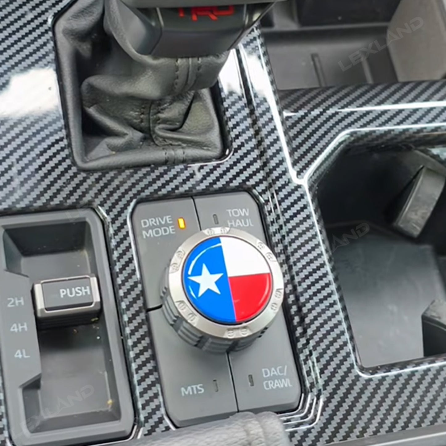 Tundra Center Control Gear Shift Panel Cover Trim ABS Carbon Fiber Style Console Overlay