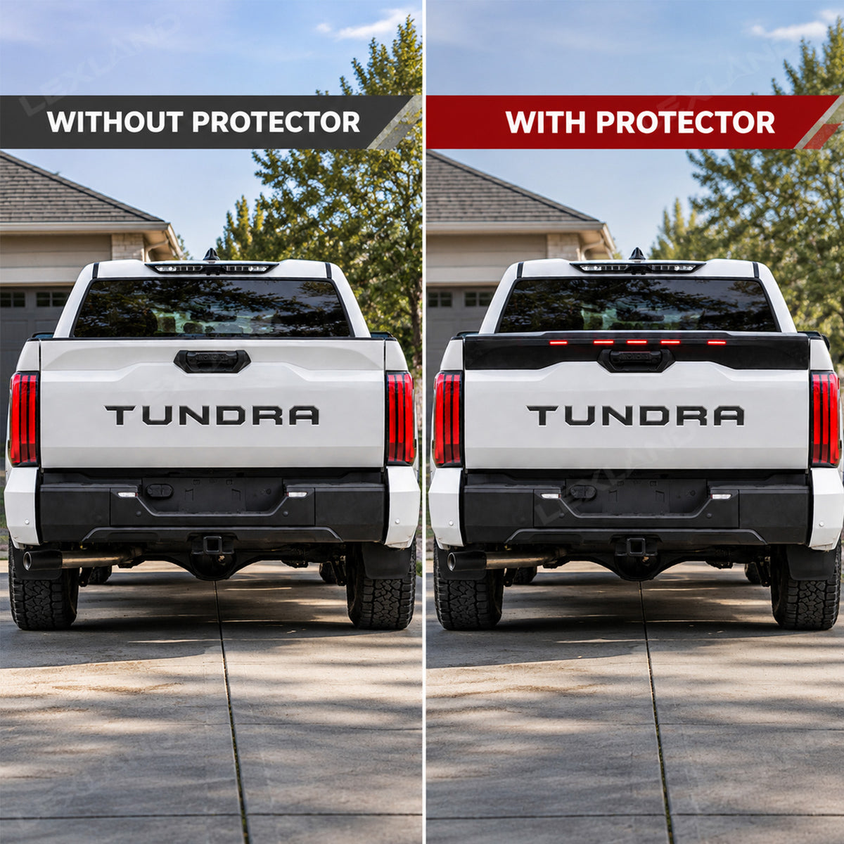 Tundra LED Tailgate Protector Tailgate Cap Rear Tailgate Guard Marker Lights for Toyota