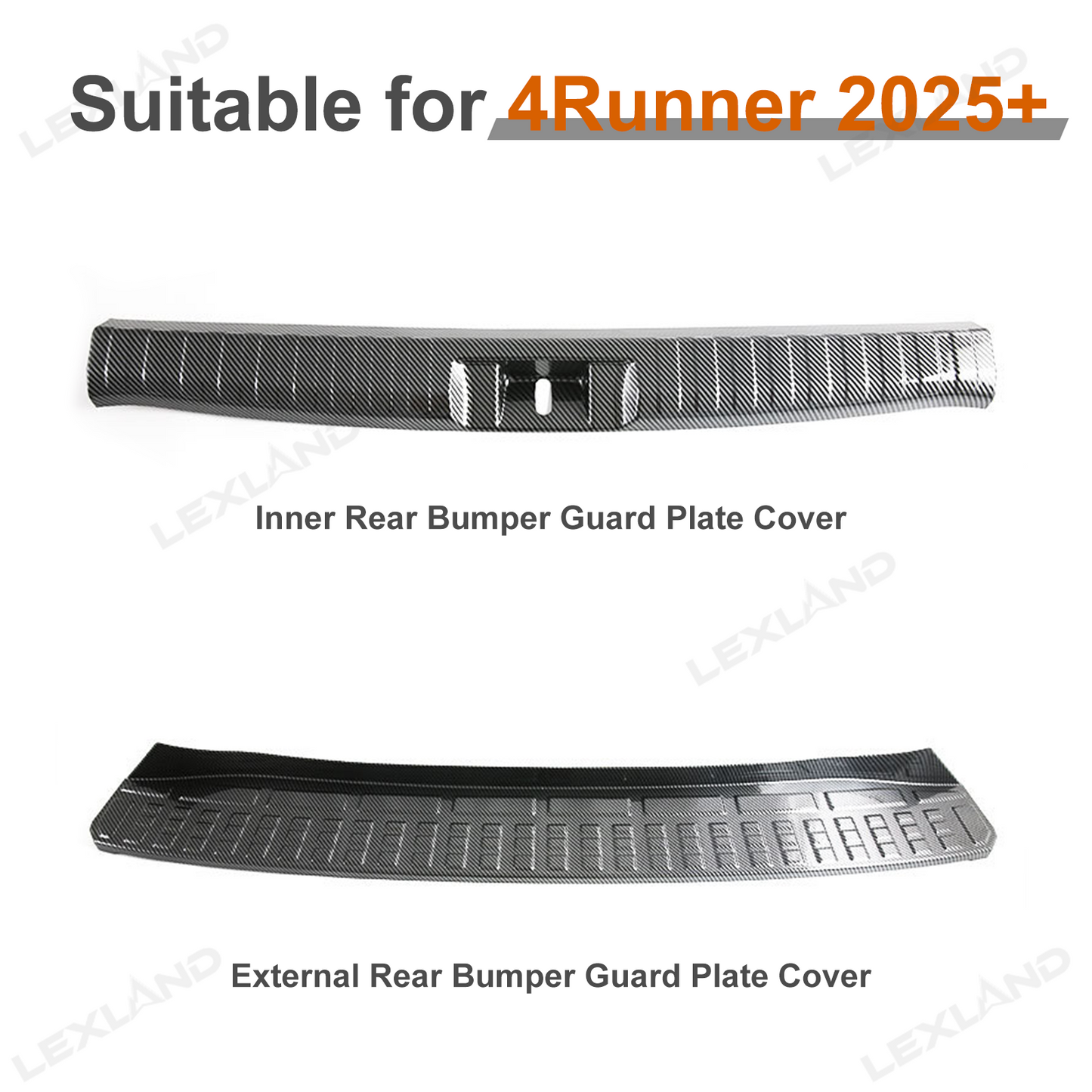 4Runner Rear Bumper Guard Plate Cover ABS Glossy Carbon Fiber Style Rear Sill Guard Board Protector