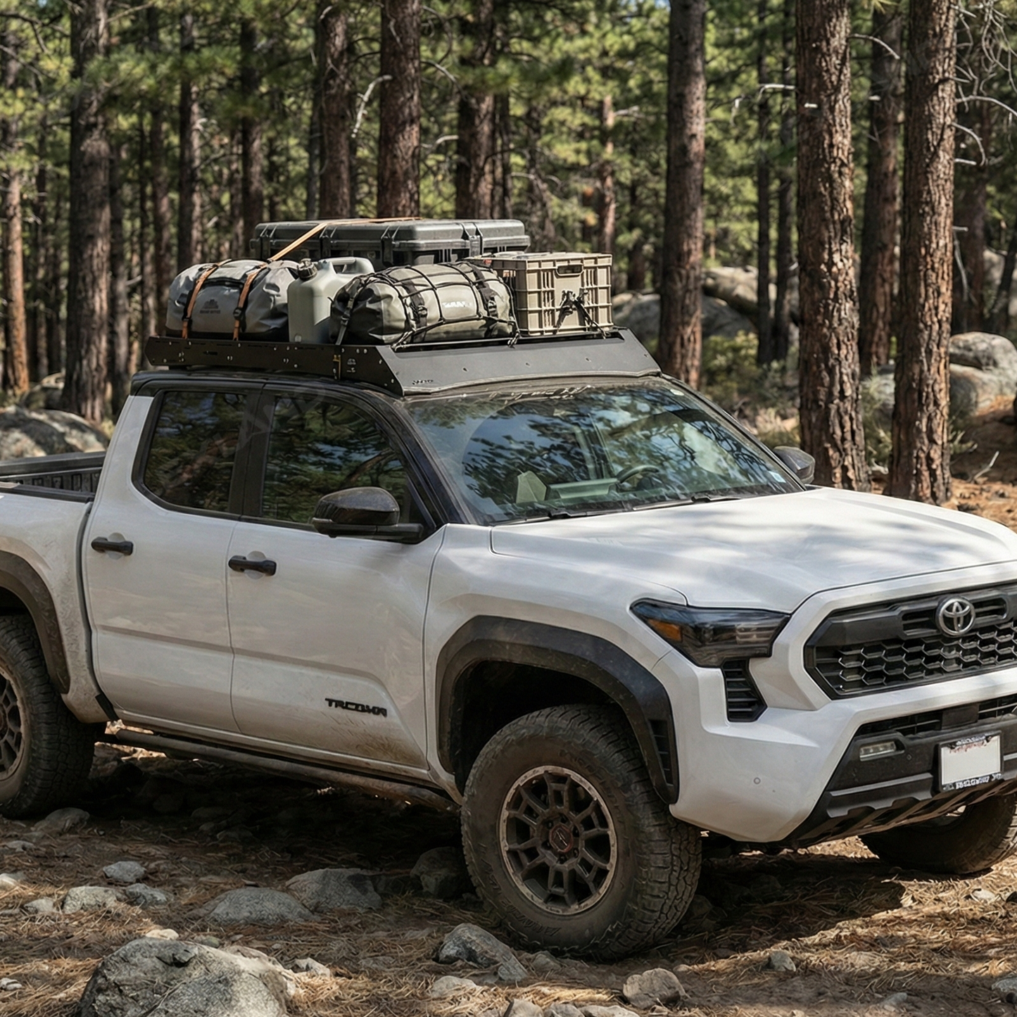 Tacoma Roof Rack Split Crossbar Carbon Steel Roof Cargo Platform Cross Bar