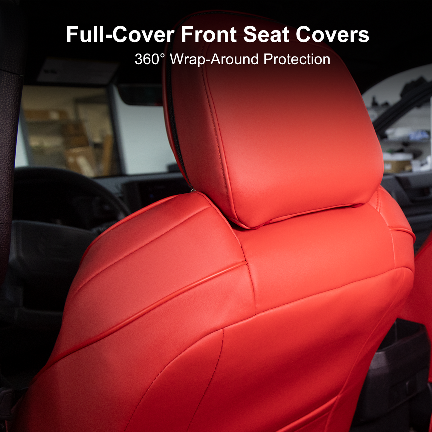 Tacoma Front Row Seat Covers Full Coverage Embossed Seat Protectors with TRD Letter Style for Toyota