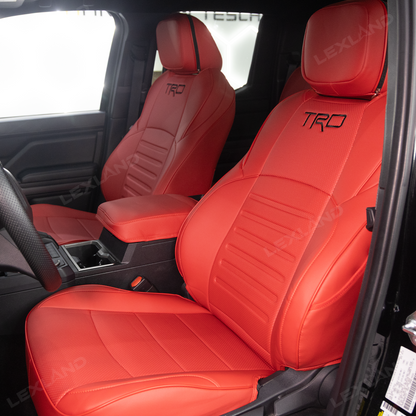 Tacoma Front Row Seat Covers Full Coverage Embossed Seat Protectors with TRD Style for Toyota