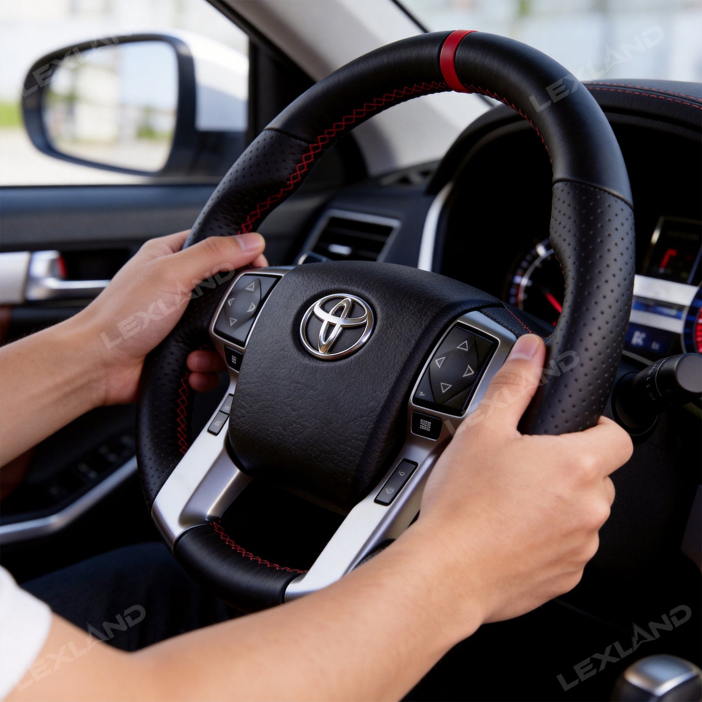 Tacoma/4Runner Steering Wheel Perforated Leather Driving Wheel for Toyota