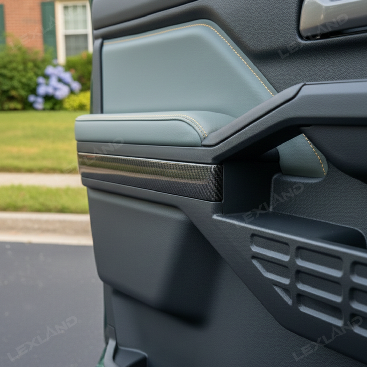 Tacoma Door Panel Strips ABS Carbon Fiber Style Interior Decor Cover Trim for Toyota