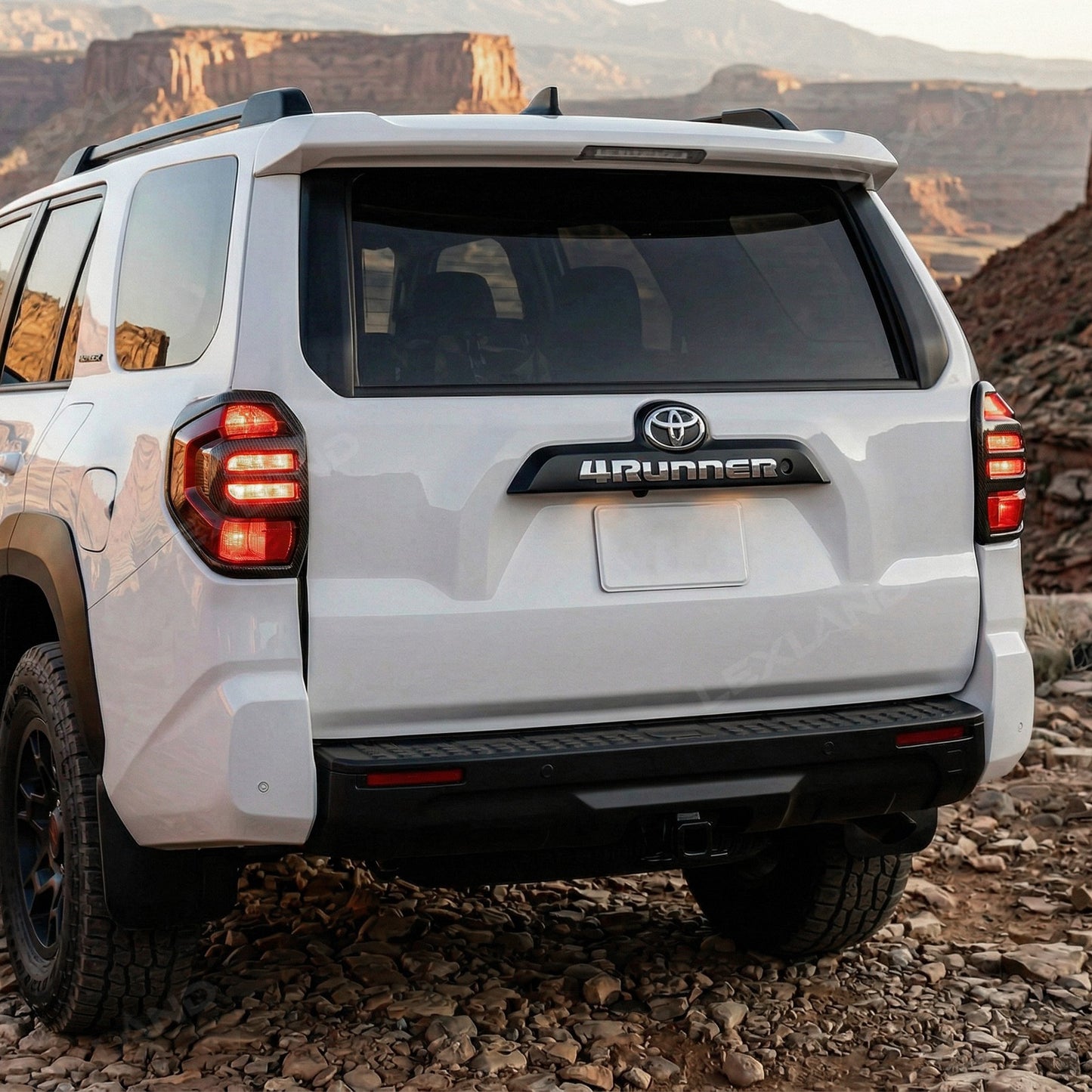 4Runner Tail Light Cover Trim ABS Carbon Fiber Style Rear Taillight Covers Decorative Overlay for Toyota