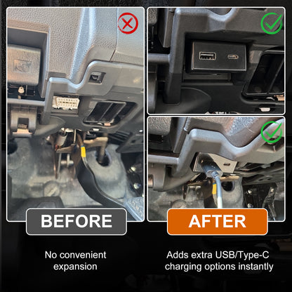 Tacoma /4Runner OBD Hub Adapter 48W USB-A & USB-C Dual Port Fast Charger for Toyota