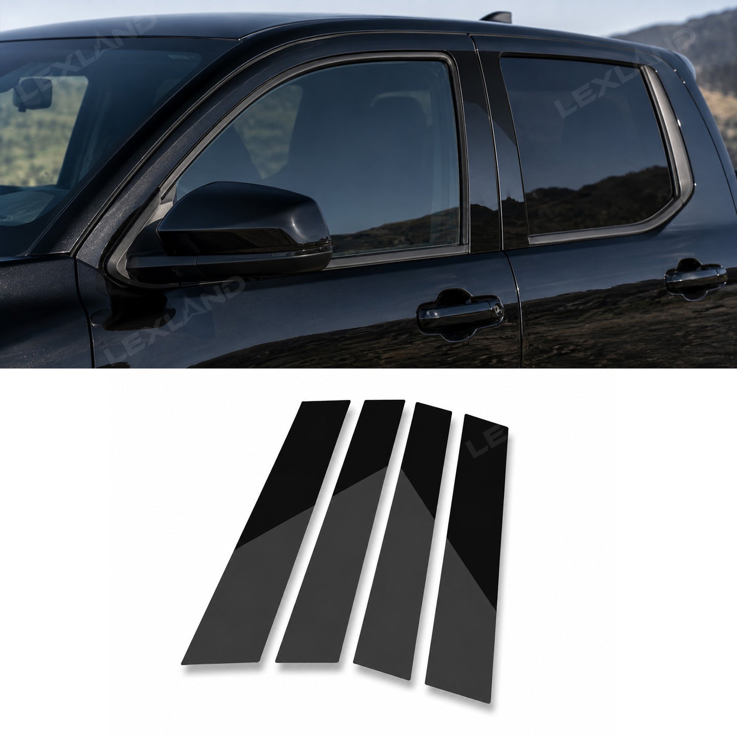 Tacoma B Pillar Trim Covers Door Pillar Overlays Decals 4PCS for Toyota