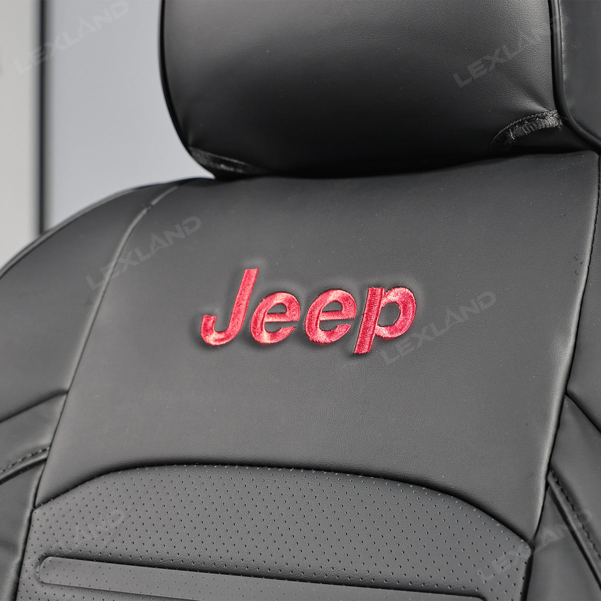 Wrangler Seat Covers 4-Door Embossed Leather Seat Protector Without Rear Armrest