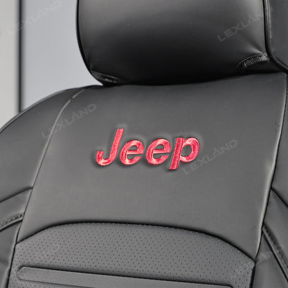 Wrangler Seat Covers 4-Door Embossed Leather Seat Protector Without Rear Armrest
