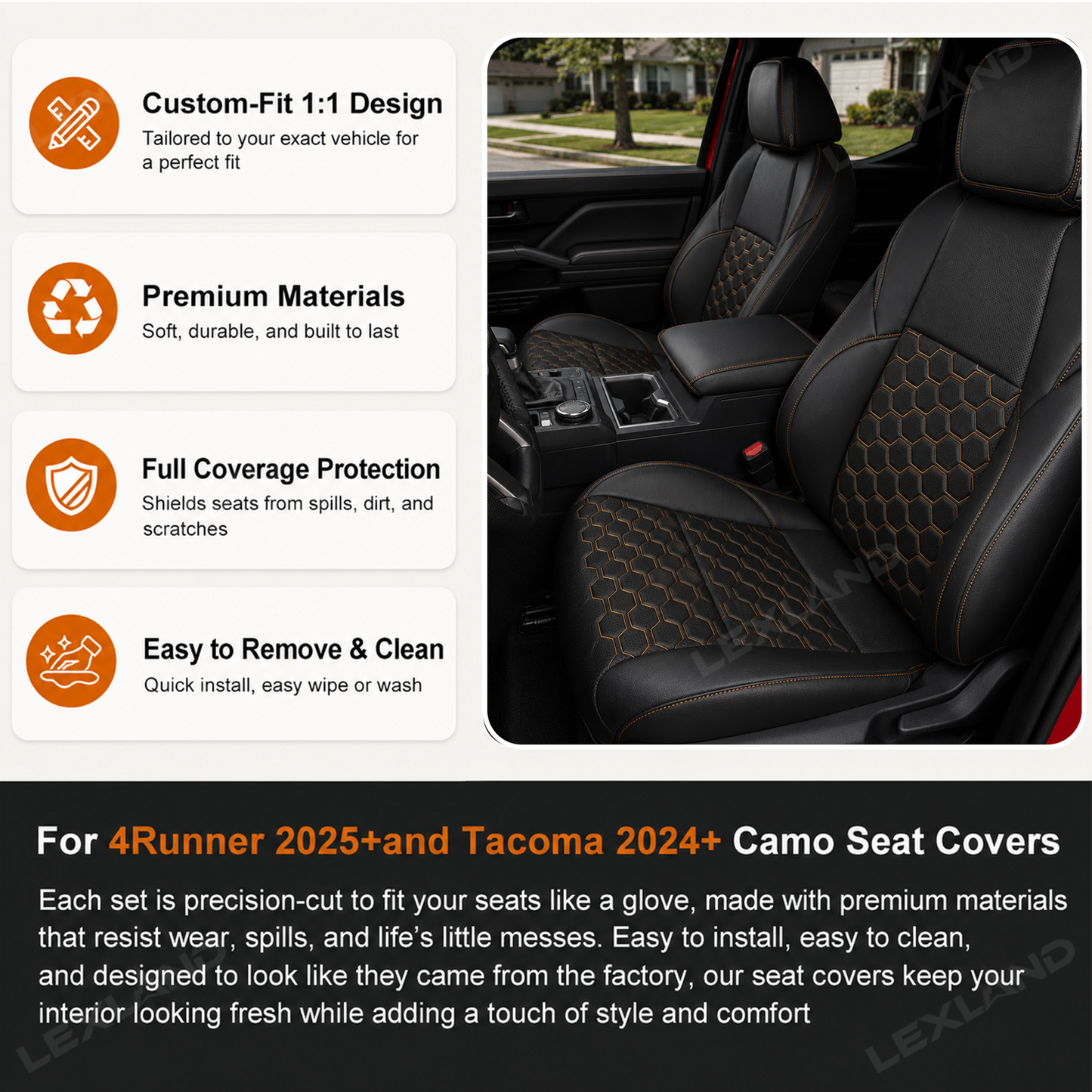 Tacoma /4Runner Seat Covers Platinum Style Premium Interior Upgrade for Toyota