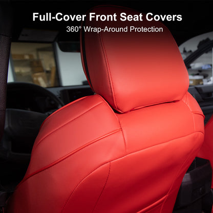 Tacoma Front Row Seat Covers Full Coverage Embossed Seat Protectors with TRD Letter Style for Toyota