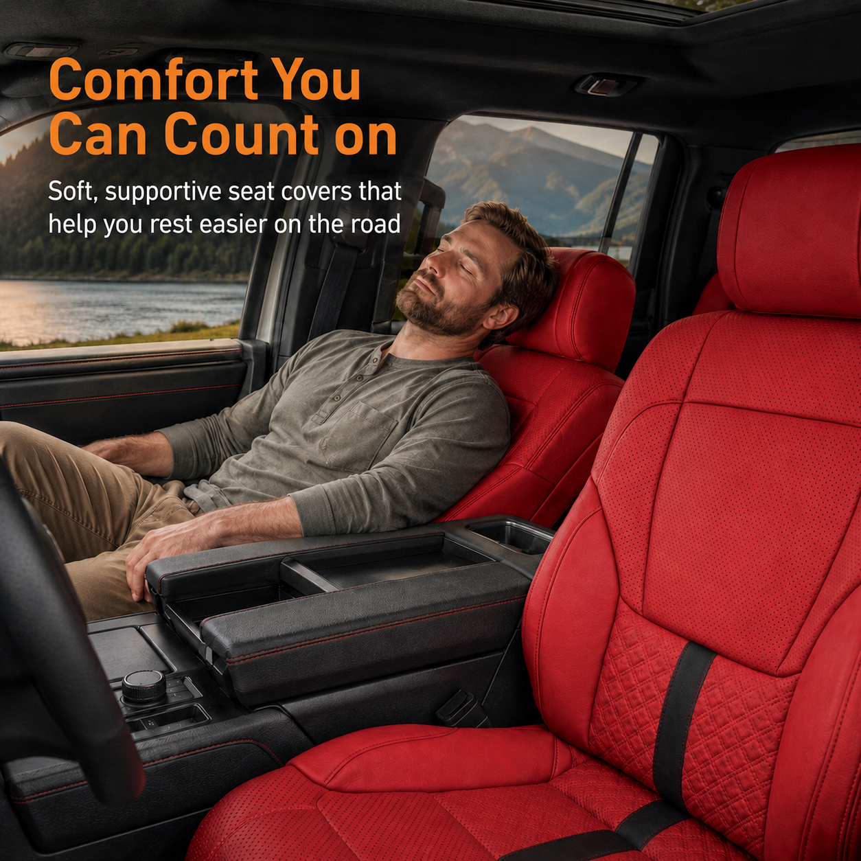 Tundra Seat Covers Capstone Style Interior Leather Covers Upgrade Seat Protector for Toyota
