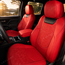 Tacoma Seat Covers with Carbon Fiber-Style Badge Embossed Nappa Camo Seat Protector for Toyota