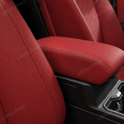 Tacoma/4Runner Seat Covers with Carbon Fiber-Style Badge Embossed Nappa Camo Seat Protector for Toyota
