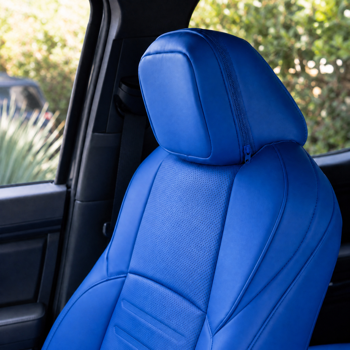 Tacoma /4Runner Seat Covers Blue Embossed Seat Protector with TRD Style Premium Interior Protection