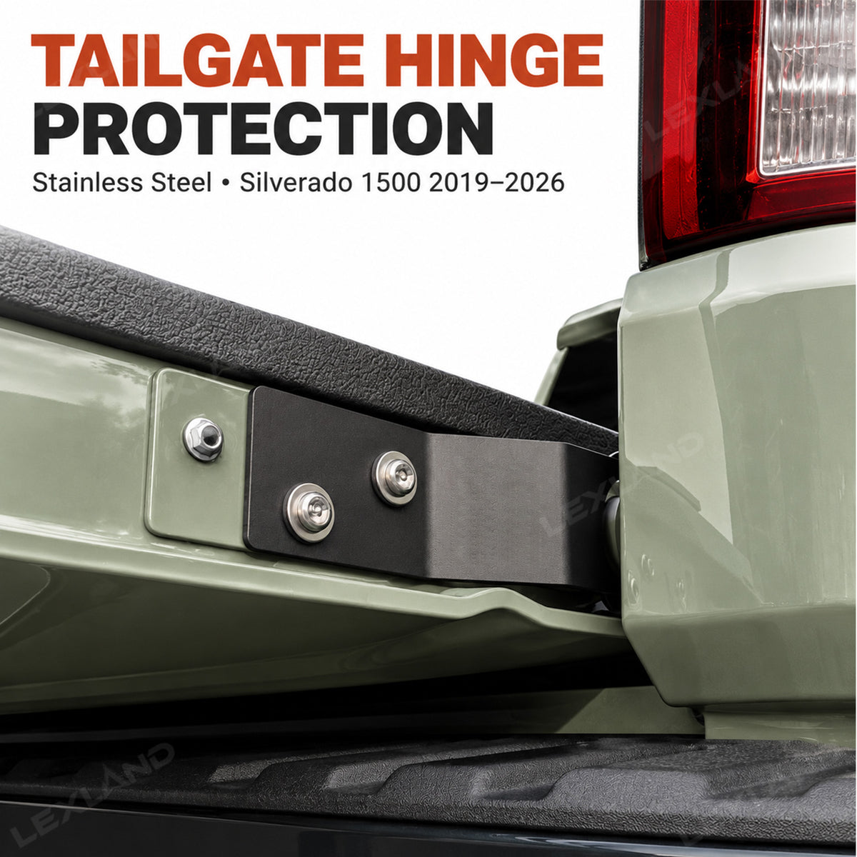 Silverado 1500 Anti-Theft Lock Security Stainless Steel Tailgate Theft Protector for Chevy