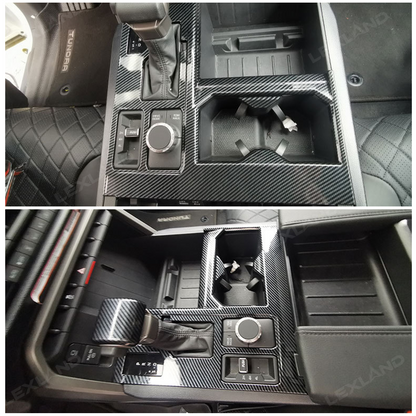 Tundra Center Control Gear Shift Panel Cover Trim ABS Carbon Fiber Style Console Overlay