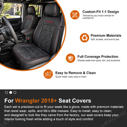 Wrangler Como Style Seat Covers 4-Door Seat Protector Without Rear Armrest Interior Seat Upholstery Upgrade