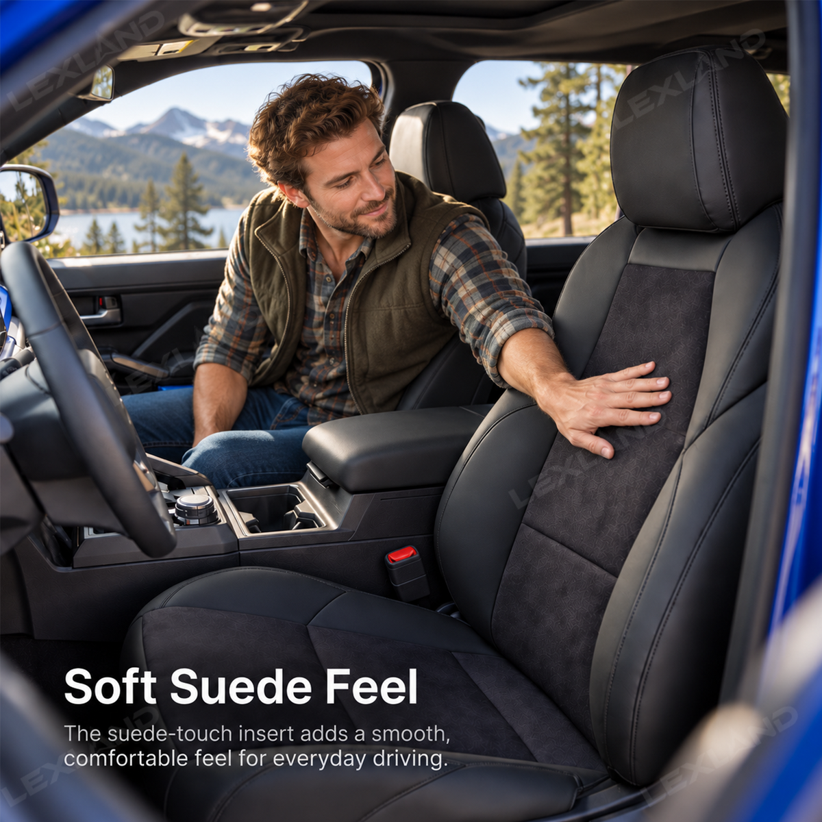 Tacoma/4Runner Seat Covers Suede & Nappa Leather Interior Seat Upholstery Upgrade for Toyota