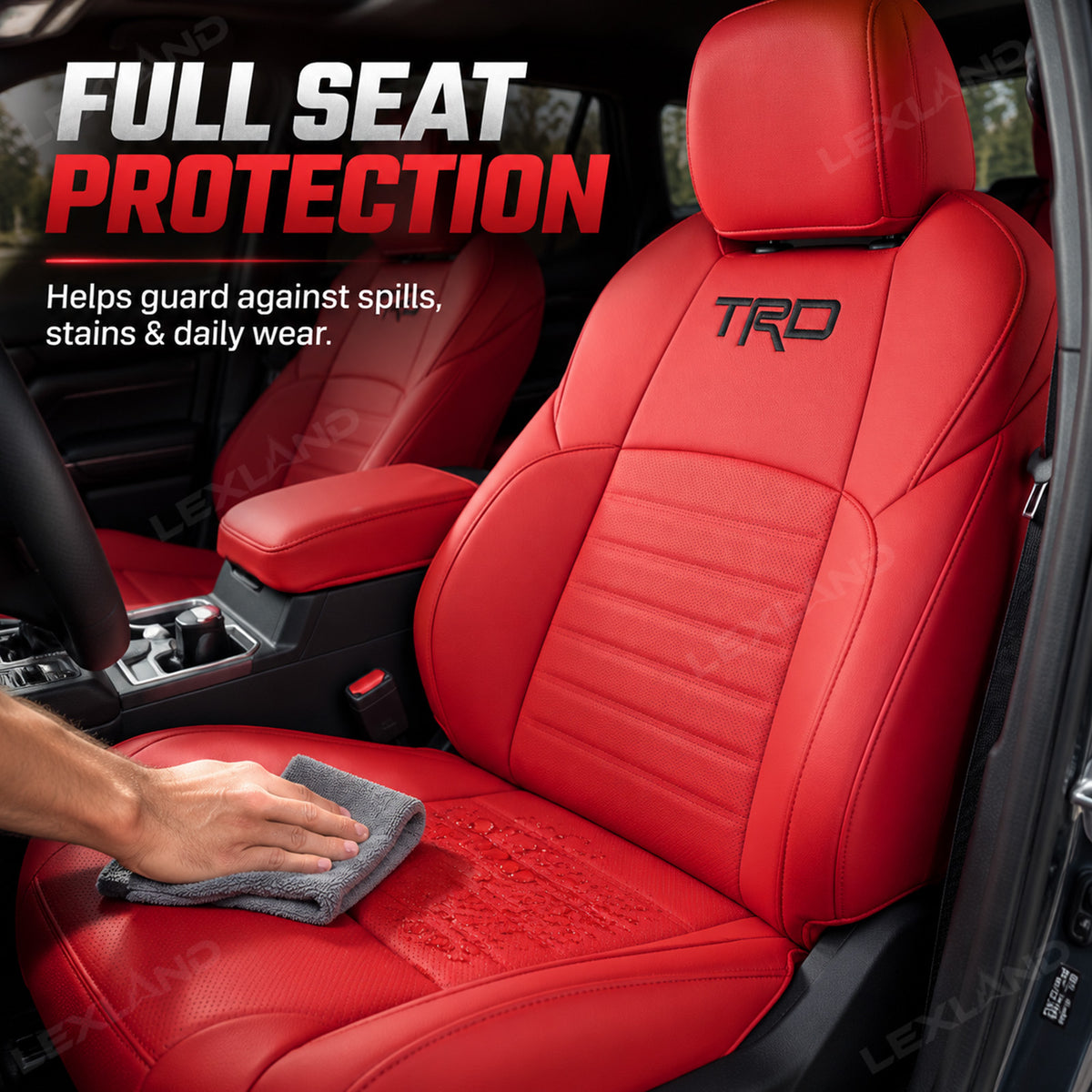 Tacoma /4Runner Seat Covers Full Coverage Embossed Seat Protector with TRD Style for Toyota