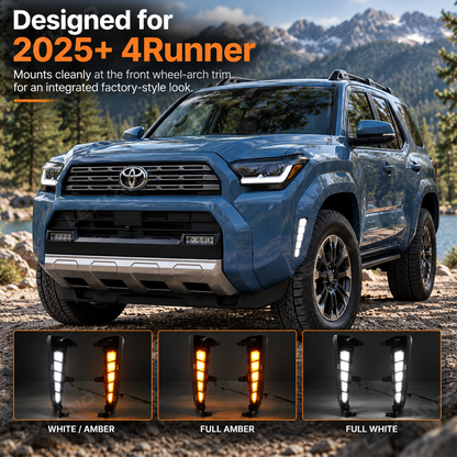 4Runner Fender Marker Lights Dual-Color LED Side Marker Lights for Toyota