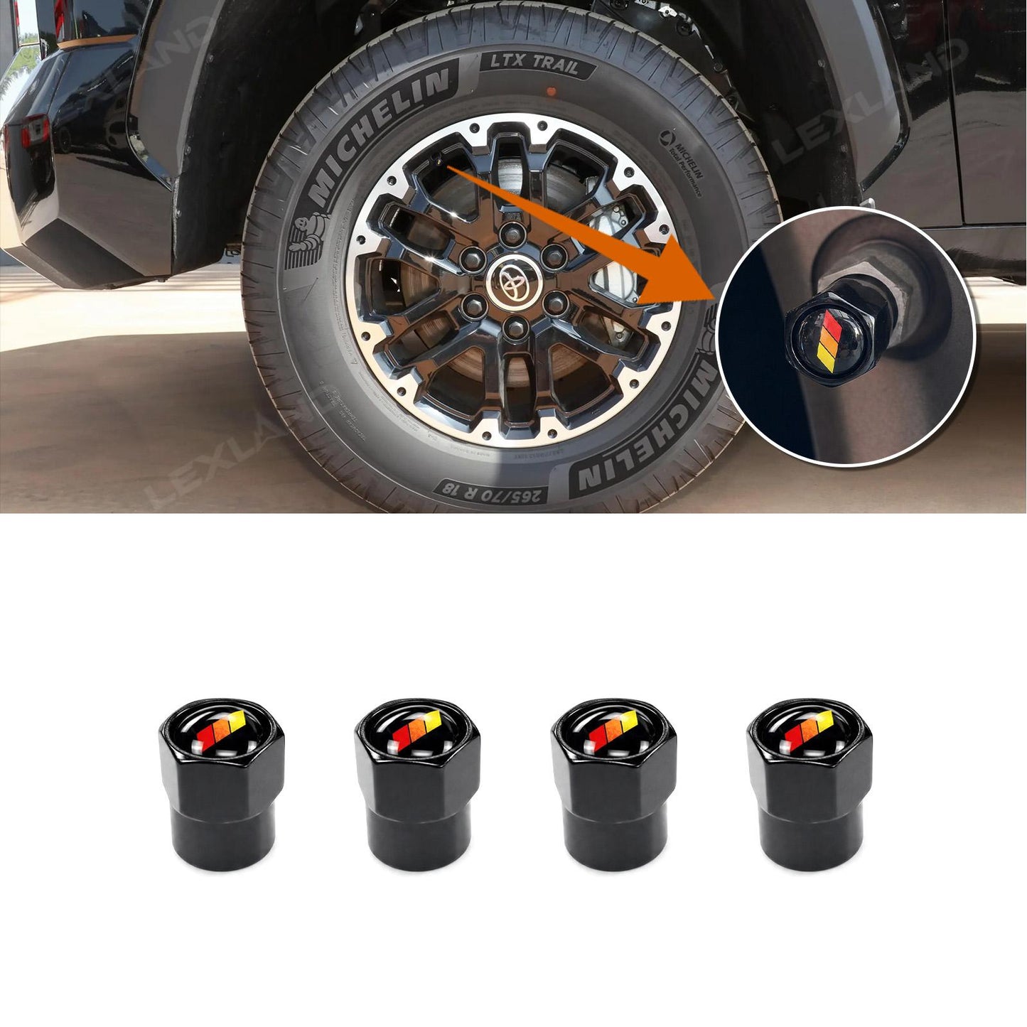 Tacoma/ 4Runner/ Tundra Tire Valve Stem Caps Cover Aluminum Alloy Dust Caps for Toyota
