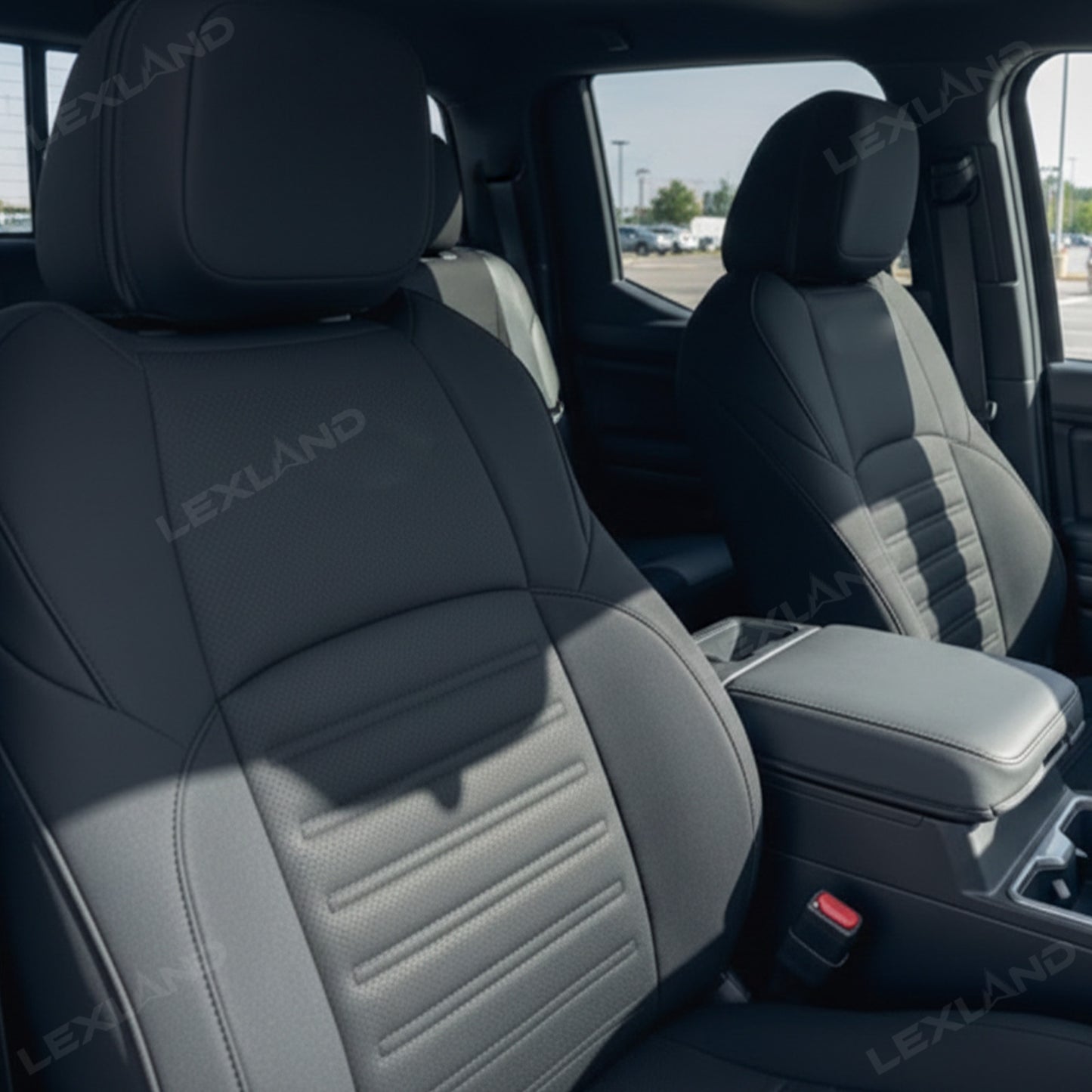 Tacoma /4Runner Seat Covers Embossed Nappa Leather Seat Protectors with TRD Style for Toyota