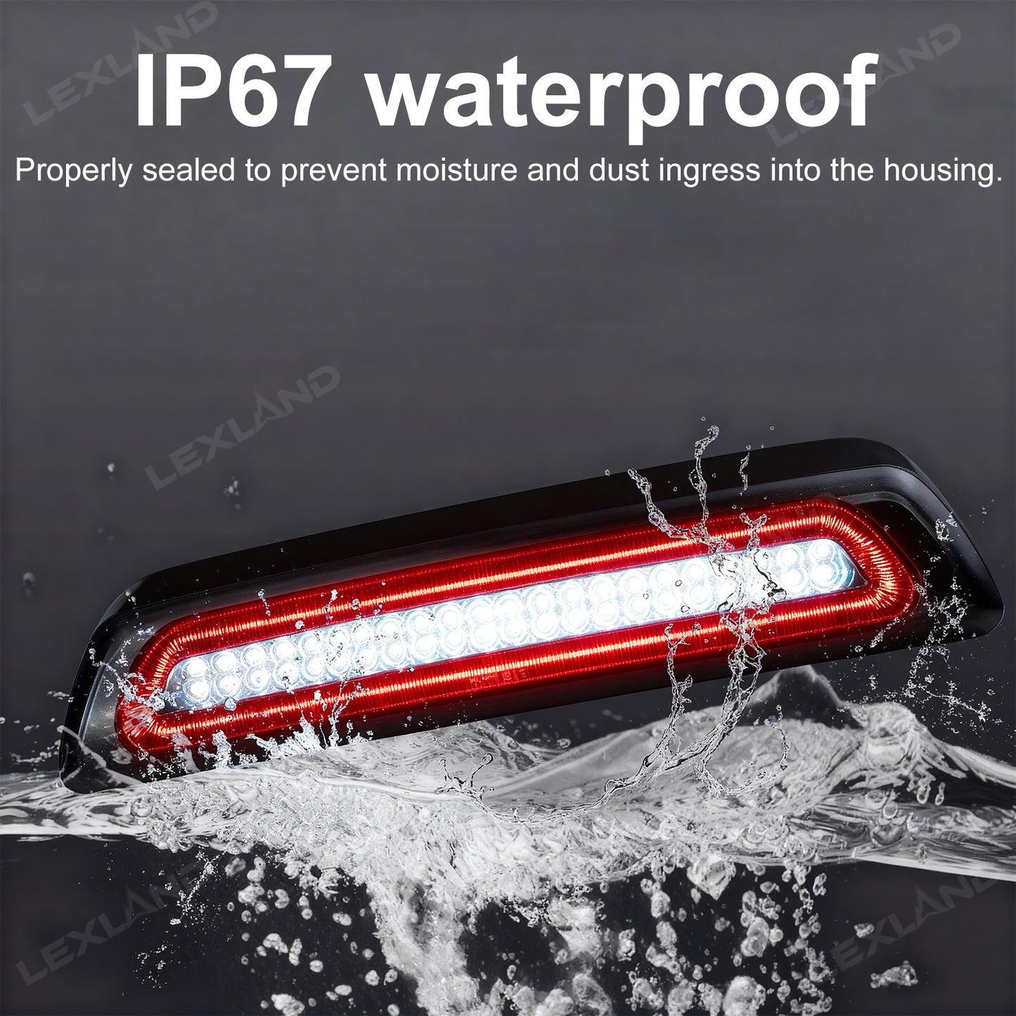 Tacoma Brake Light Replacement Smoked Lens Roof Cargo Light High Mount Stop Lamp LED Third Brake Light
