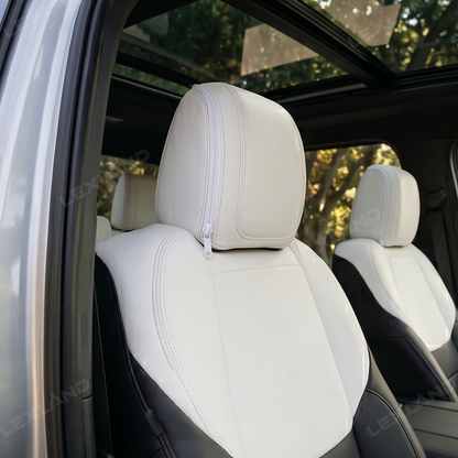 Tundra Seat Covers Black & White Two-tone Seat Protector with TRD Letter Style for Toyota