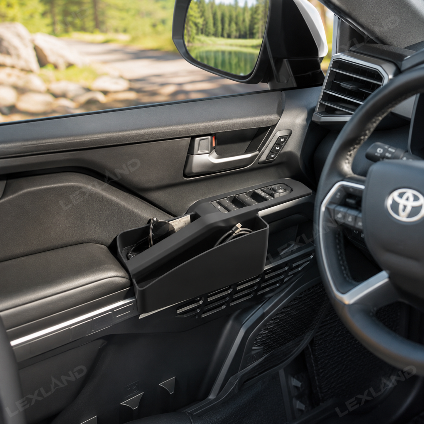 Tacoma/4Runner Front Door Side Organizer Silicone Interior Slot Pockets Tray Storage Box for Toyota