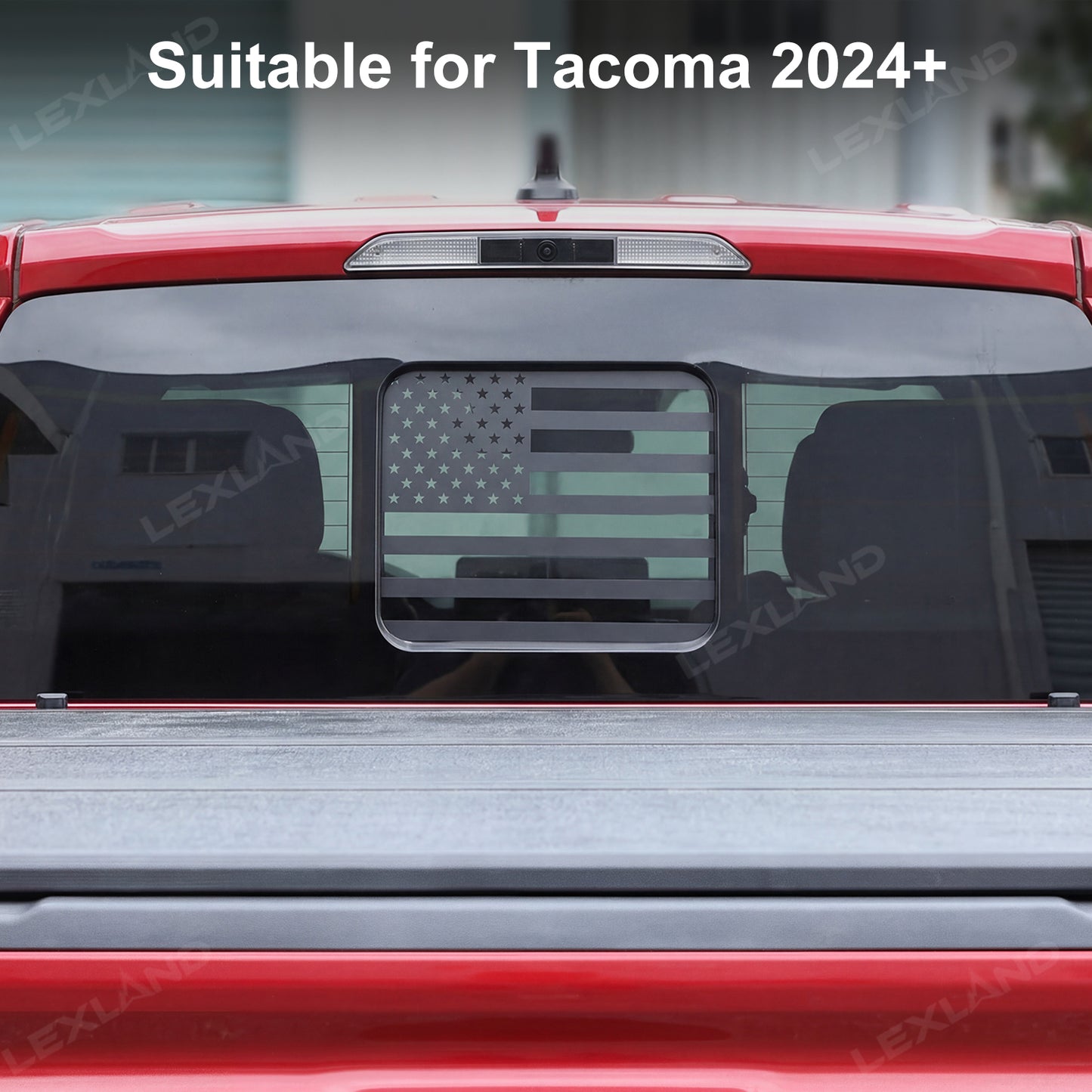 Tacoma Rear Sliding Window Vinyl Wrap American Flag Style Accent Decal for Toyota