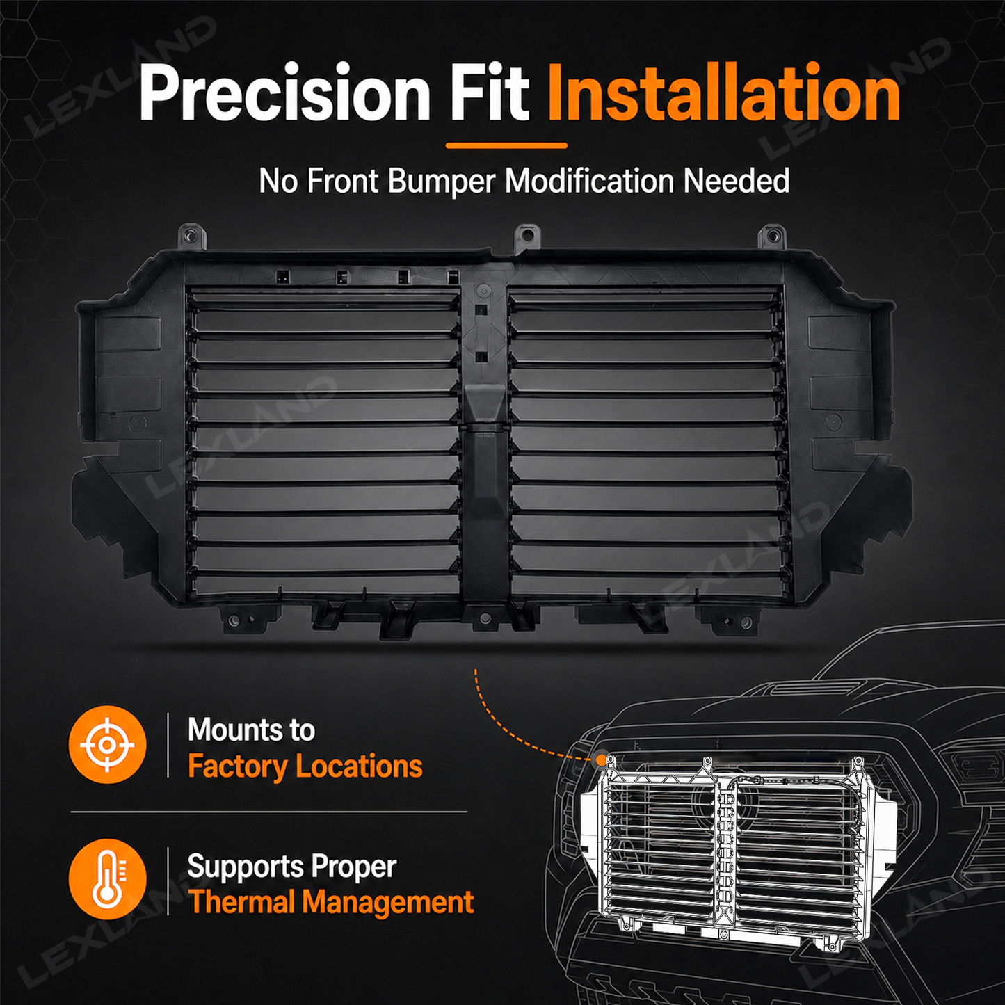 Tacoma Grille Radiator Shutter Assembly Motor with Active Air Louver for Toyota